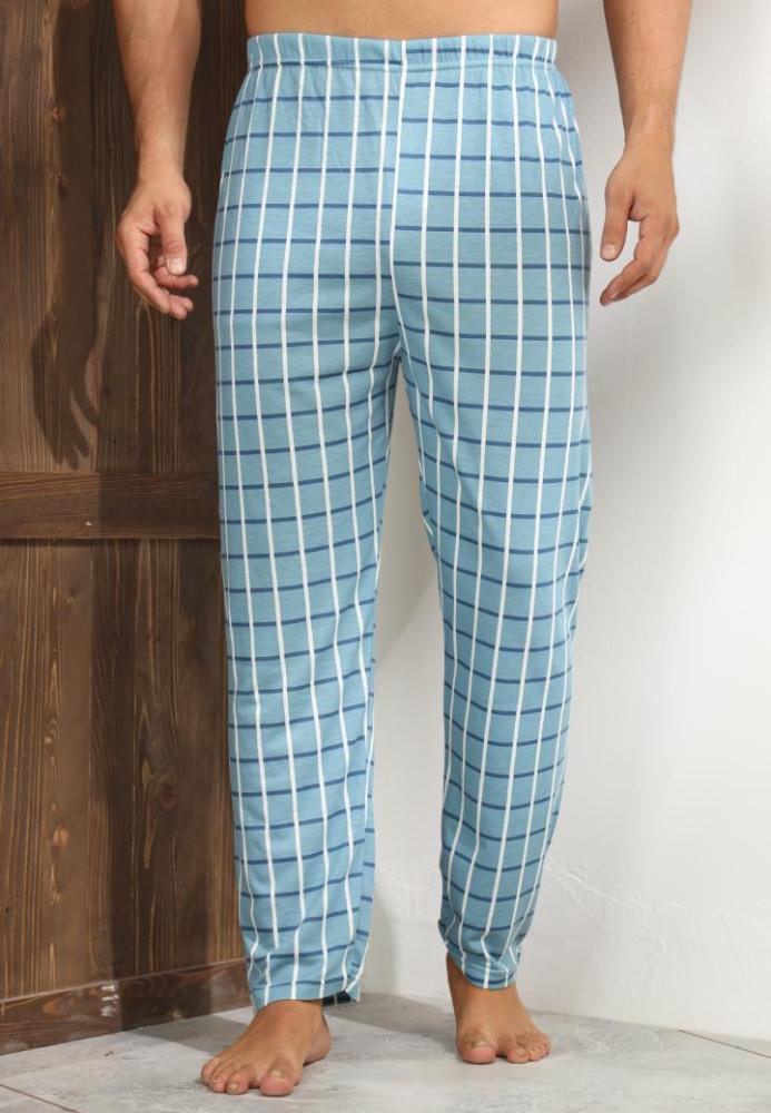 Pantaloni de Pijama ,Barbati,Culoare Turcoaz cu Alb ,Engros